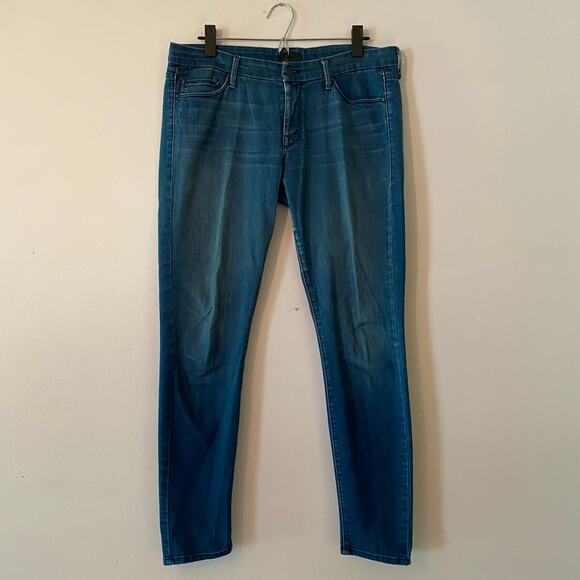 Mother Women size 31 The Looker Jeans Bright Eyes Dark Wash Skinny Fit Mid Rise - Picture 1 of 12